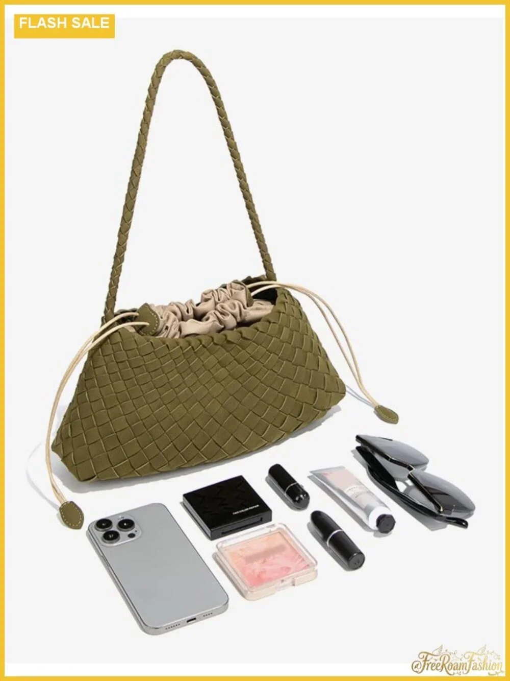 Women's Suede Hobo Purse Drawstring Shoulder Bag PU Leather Tote